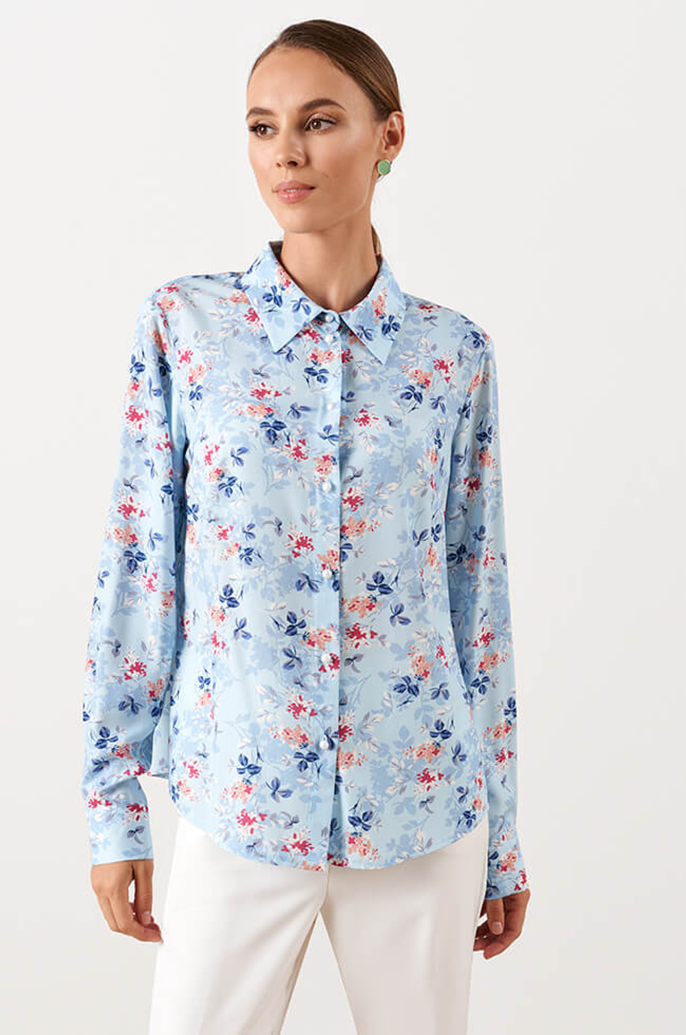 22998 Блузка женская (голубой принт)