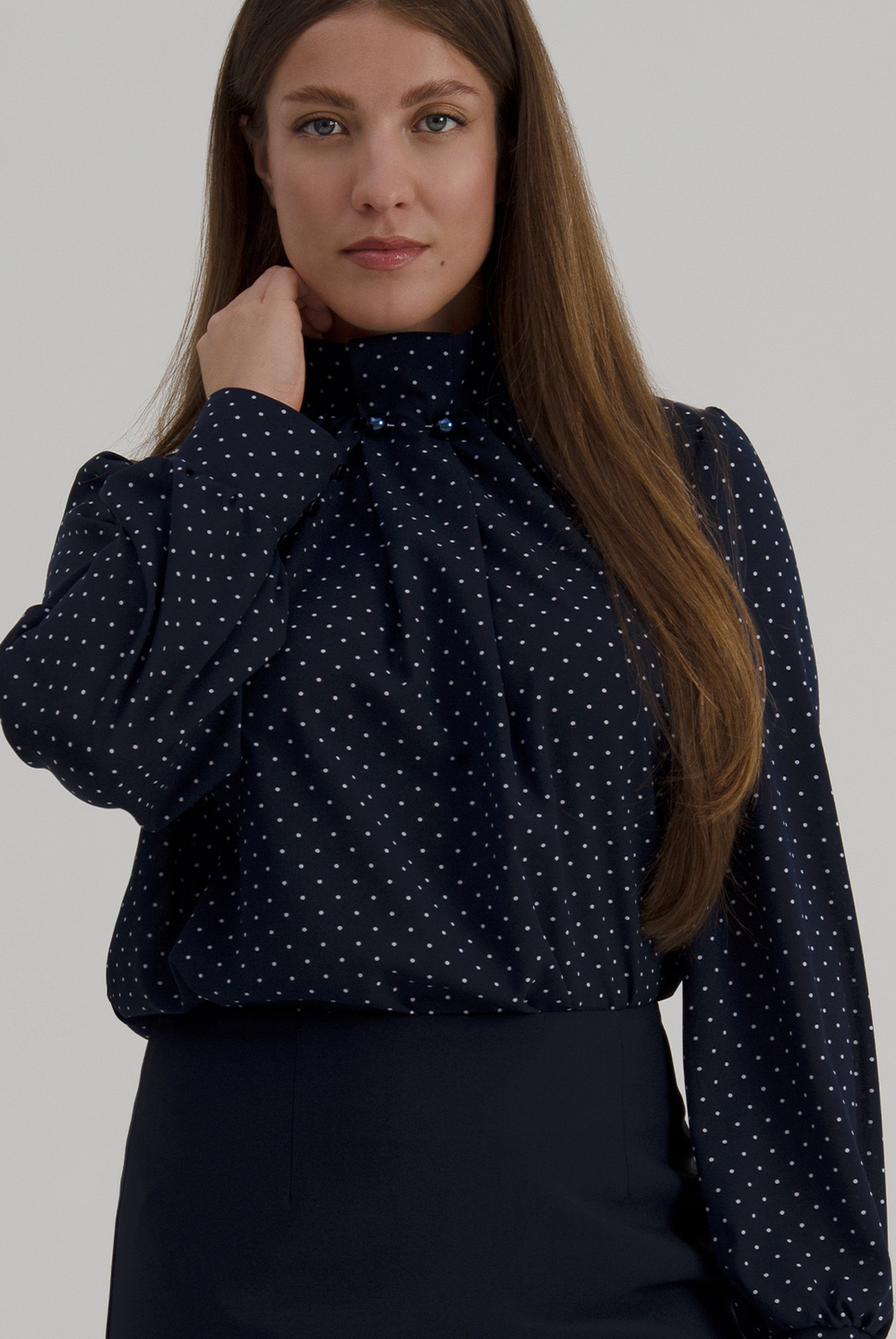 Блузка женская 3543АП, син.мелк.гор #84МГС093543АП