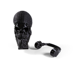 Бородатый череп в растакапе, фигурка для декора интерьера, арт-объект, коллекционный предмет, 3D печать, черный 18 см.