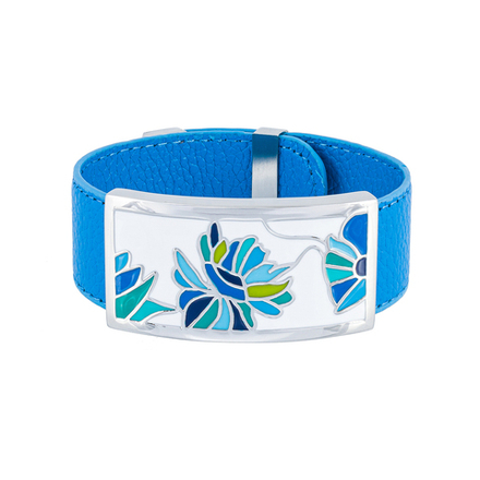Браслет Fiore Luna на синем кожаном ремешке CB13599-5A