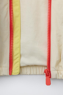 ZARA ЛЕГКИЙ ДОЖДЕВИК В СТИЛЕ КОЛОР-БЛОК, ЭКРЮ/ЖЕЛТЫЙ