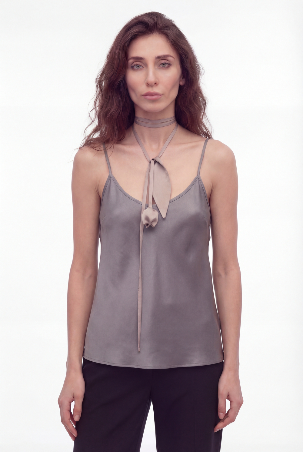 Пояс-галстук тюльпан пудровый