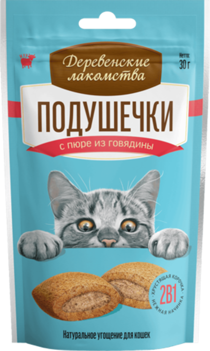 ДЕРЕВЕНСКИЕ ЛАКОМСТВА Подушечки с пюре из лосося, 30 г