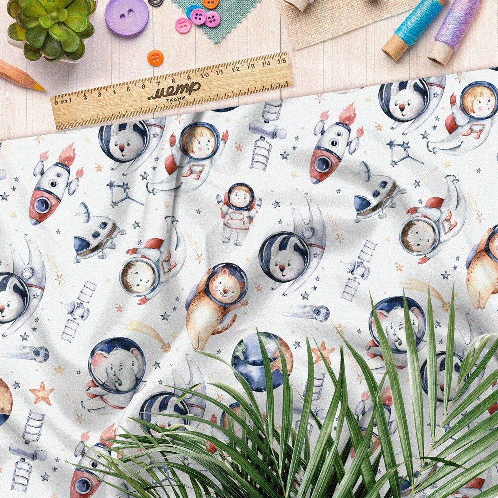 Ткань интерлок зверьки в космосе