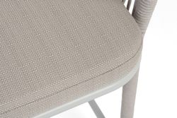 "Марсель" стул полубарный плетеный из роупа, каркас из стали светло-серый (RAL7035) муар, роуп бежевый круглый, ткань Mossle бежевая, пос.H65