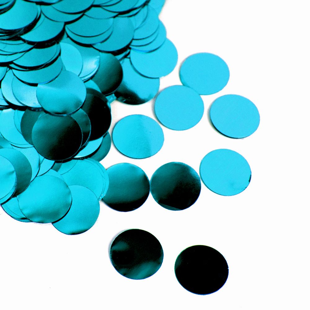 Конфетти фольга Круг, Голубой, Металлик, 2 см, 50 г.