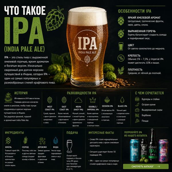 Что такое IPA (India Pale Ale): полное руководство для начинающих и ценителей Что такое IPA (India Pale Ale): полное руководство для начинающих и ценителей