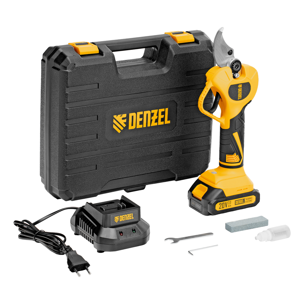 Секатор аккумуляторный, бесщет., CP-40BL, Li-Ion, 20 В, лезвия SK5 // Denzel