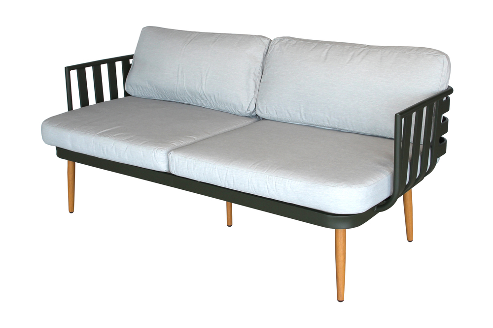 Набор мебели Эшланд арт.GS066 темно-зеленый, светло-серый 1 уп. (2 стола+2 кресла+диван, подушки беж.) "Garden story"