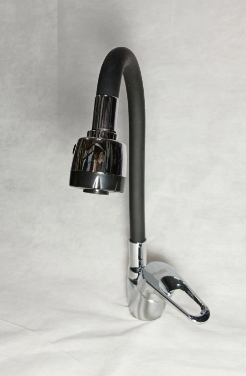 Смеситель для кухни aQuaDv, гибкий, латунь, черный 417-01