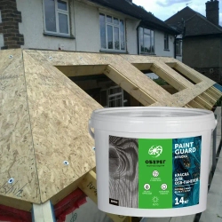 Краска для OSB (ОСБ) панелей и плит ОБЕРЕГ PaintGuard 14кг