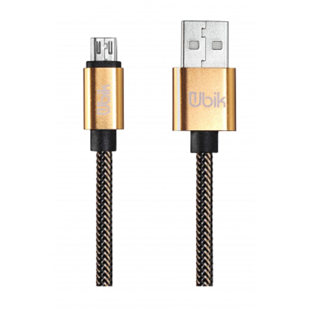 Кабель 1m USB/Micro 3A UM01G Ubik gold