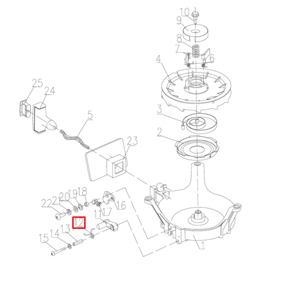 Пружина стопора ручного стартера Tohatsu 8-9.8 (98A-400022; T20-01.01.22; 9.8F-01.01.18; SWT9.8-0501