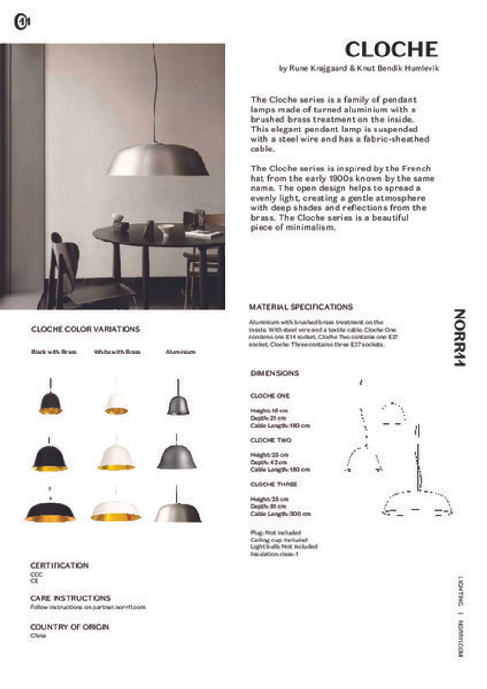 Подвесной светильник Cloche Three