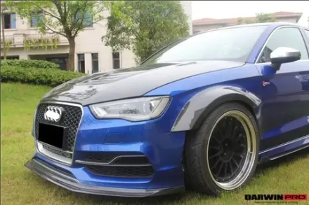 Карбоновая губа переднего бампера для AUDI S3 A3 2013 - 2016 8V Ауди аэродинамический обвес