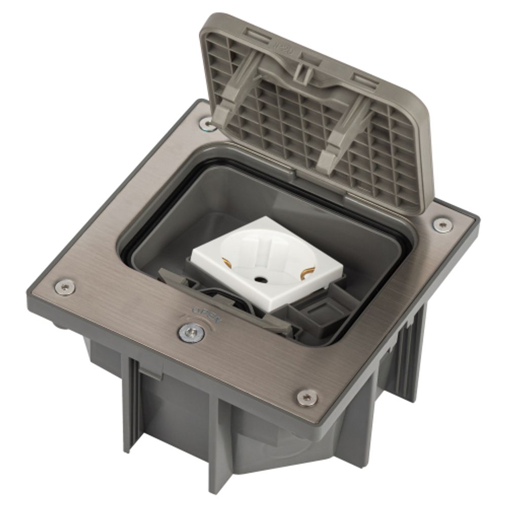 Люк ЭРА ОФИС 18-6002-03 IP66 в бетон с розеткой под шестигранник серый