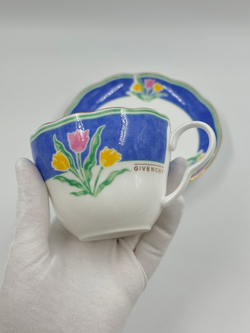 Чайная пара с синей каймой Givenchy by Yamaka