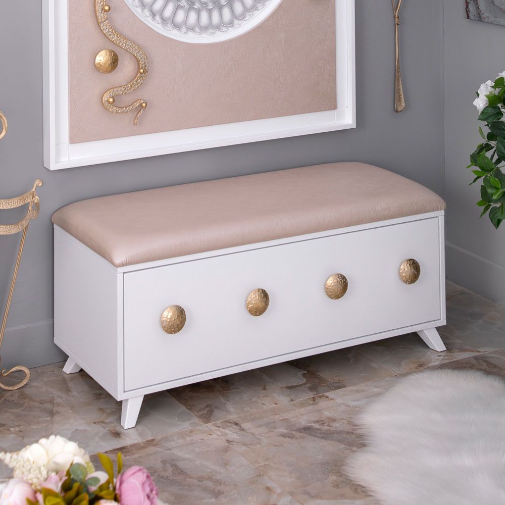 Банкетка "Heri"- 2 Айвори Мраморное золото