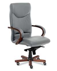 Кресло для руководителя Swing A серая кожа