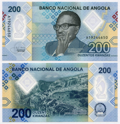Банкнота Ангола 200 кванз 2020 год A19244650. UNC (пластик)