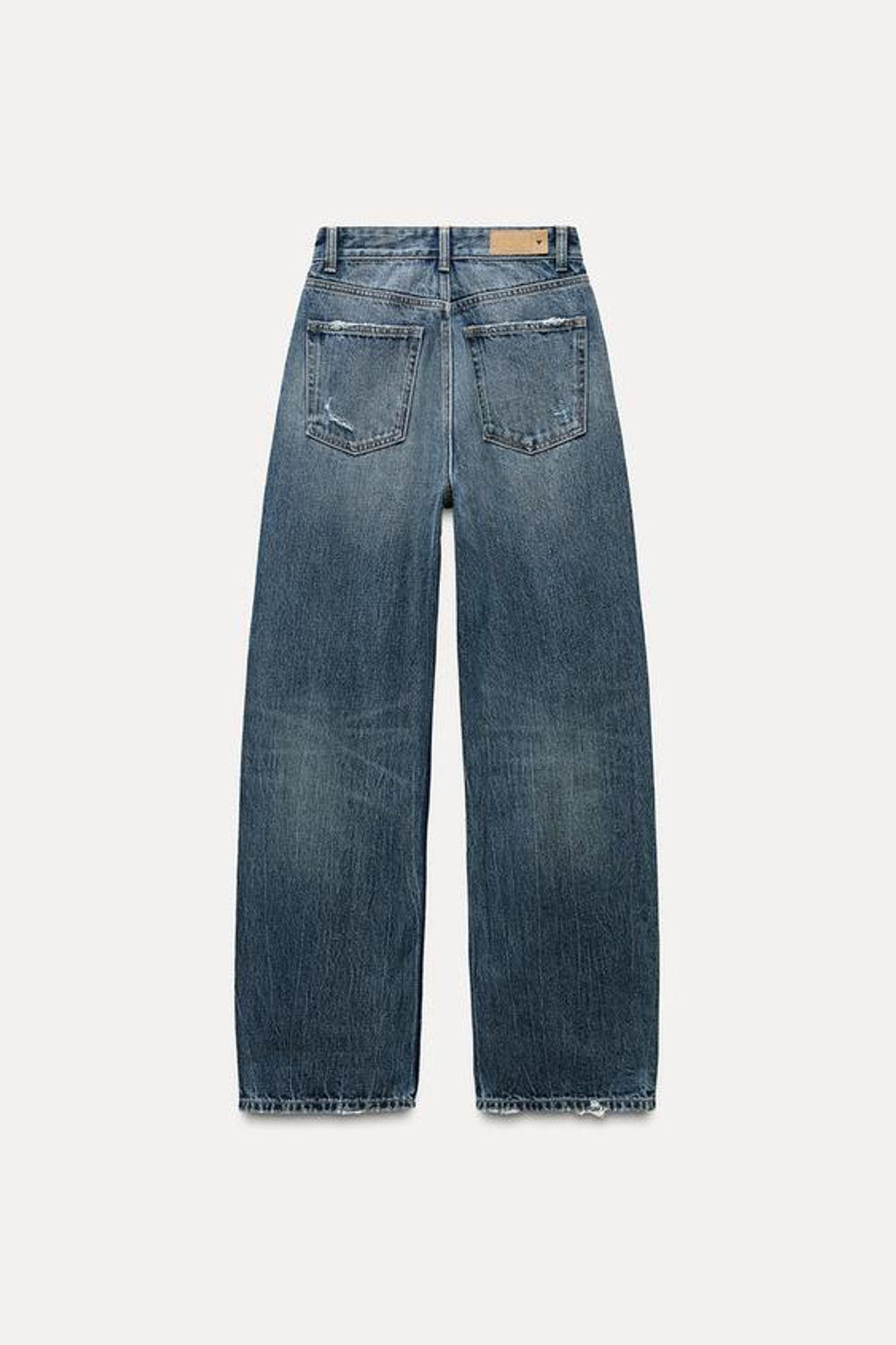 ZARA ДЖИНСЫ TRF С ВЫСОКОЙ ПОСАДКОЙ, СИНИЙ