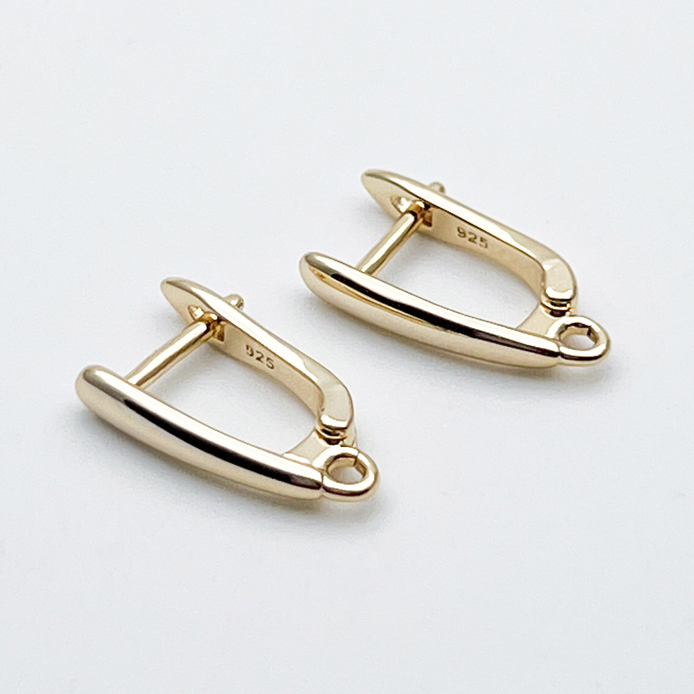 Ювелирные швензы с позолотой, размер 17*3,5 мм, цена за пару