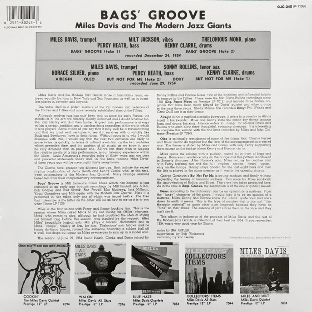 Miles Davis / Bags Groove (LP)