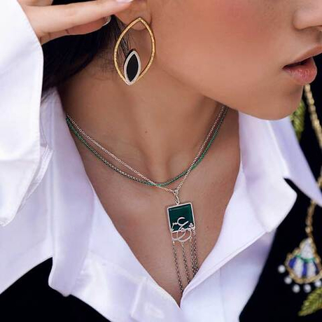 Серебряный кулон с ониксом Arte Zanjir Esh 20220309 Иран