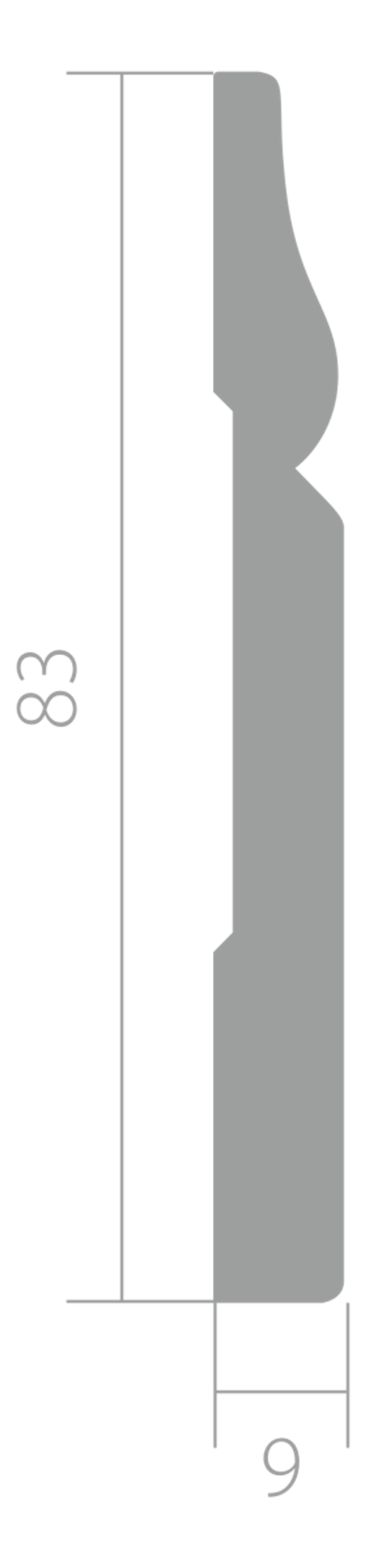 Плинтус Ultrawood арт. Base 5748 (2000 x 83 x 9 мм.)