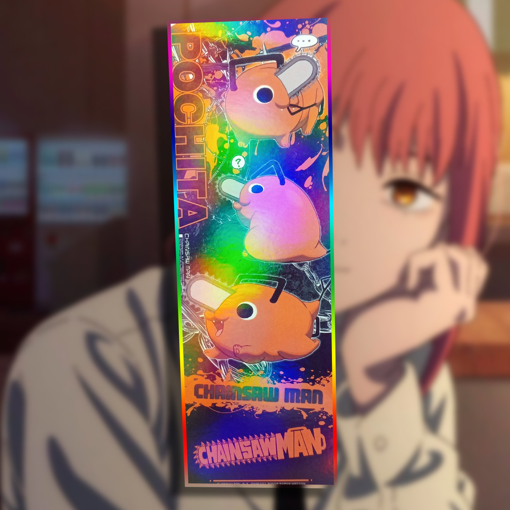 Закладка голографическая "Человек-бензопила"