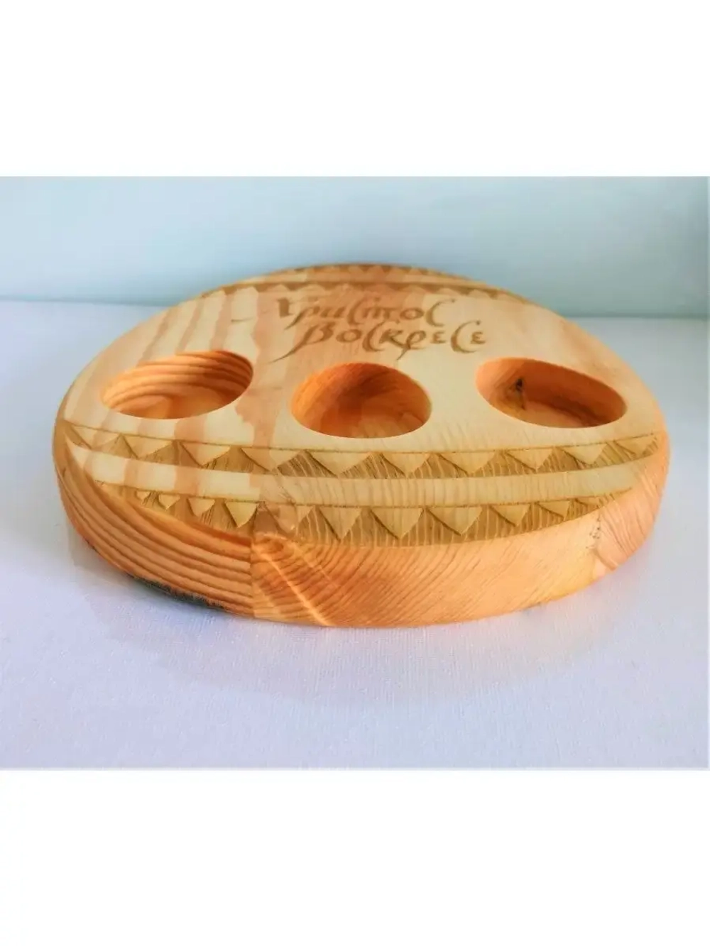 Подставка для яиц и кулича из дерева кедра (менажница)