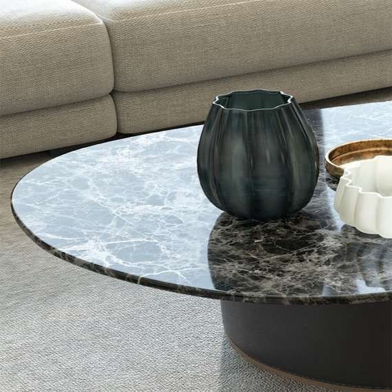 Журнальный столик JK, 60х45 см, черный мрамор