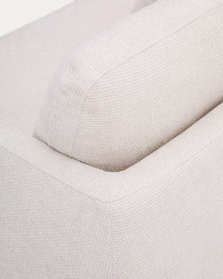 Трехместный диван-кровать Laira 246 см с левым шезлонгом, шенилл цвета экрю