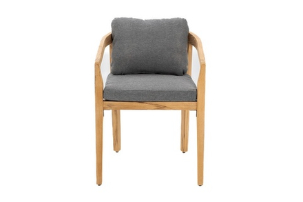 Кресло обеденное из тика Joygarden ВЕНТО, Natural Teak, серый