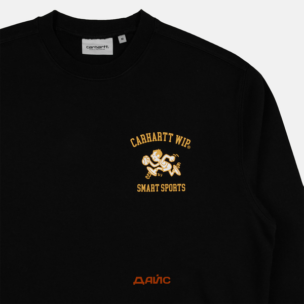 Толстовка мужская Carhartt WIP Smart Sports Sweatshirt артикул:I033239_black Толстовка мужская Carhartt WIP Smart Sports Sweatshirt артикул:I033239_black - купить в магазине Дайс