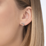 Серьги-пусеты «Тайна красоты» из белого золота