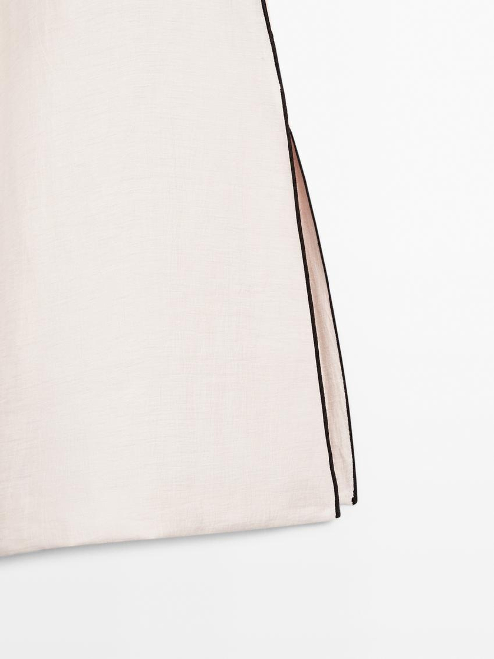 Massimo Dutti Брюки с контрастной полоской, цвет шампанского