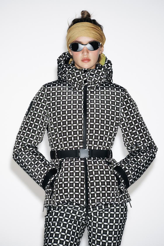 ZARA ВЕТРОЗАЩИТНАЯ КУРТКА С КАПЮШОНОМ, ЗЕЛЕНЫЙ/ЭКРЮ