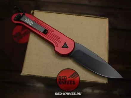Нож MIcrotech LUDT - красная рукоять, клинок черный (эксклюзив RED-Knives) RK-461
