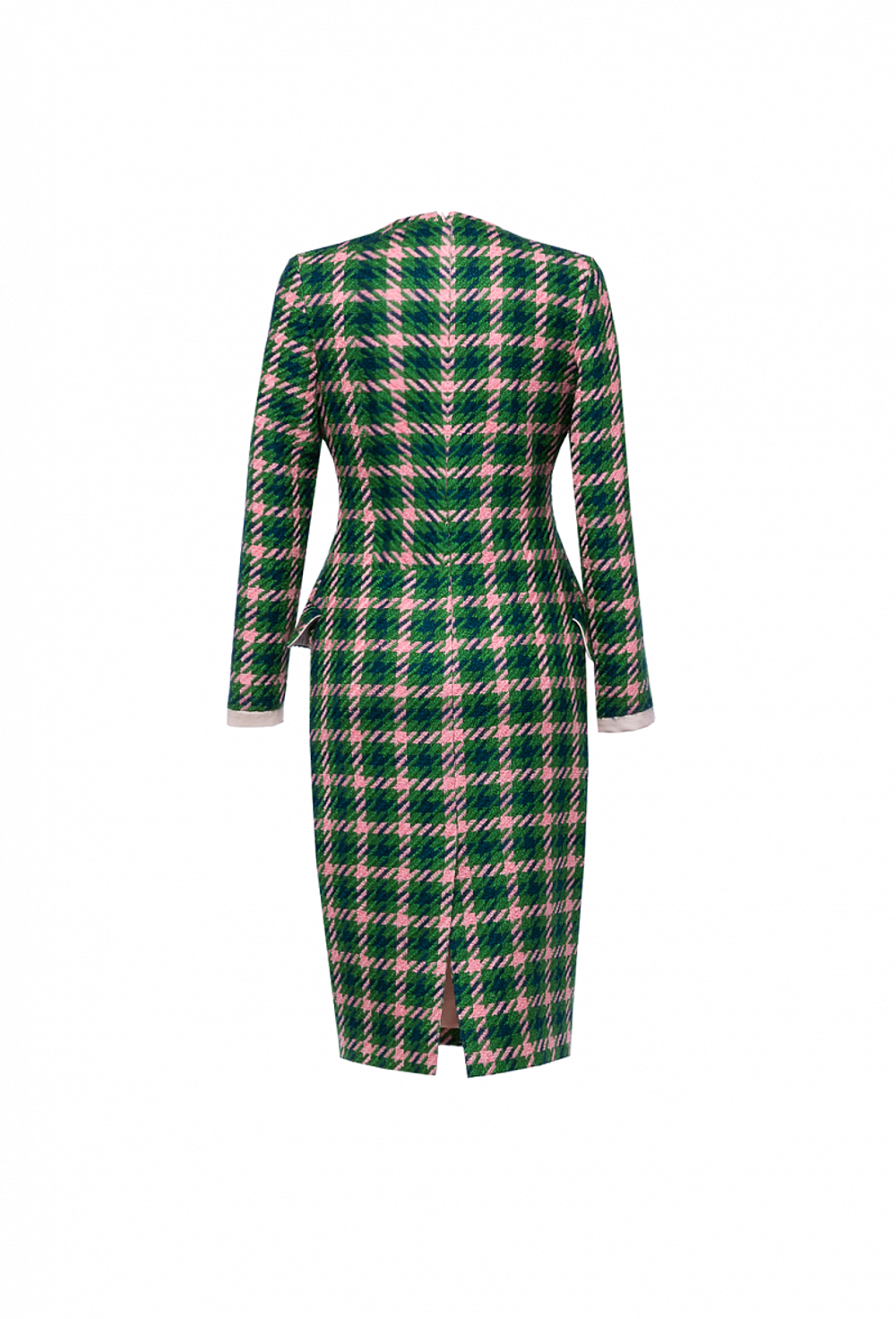 Полуприлегающее твидовое платье в клетку 04-01-23 FW