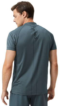 Мужское теннисное поло Björn Borg Ace Performance Zip Polo - зеленый