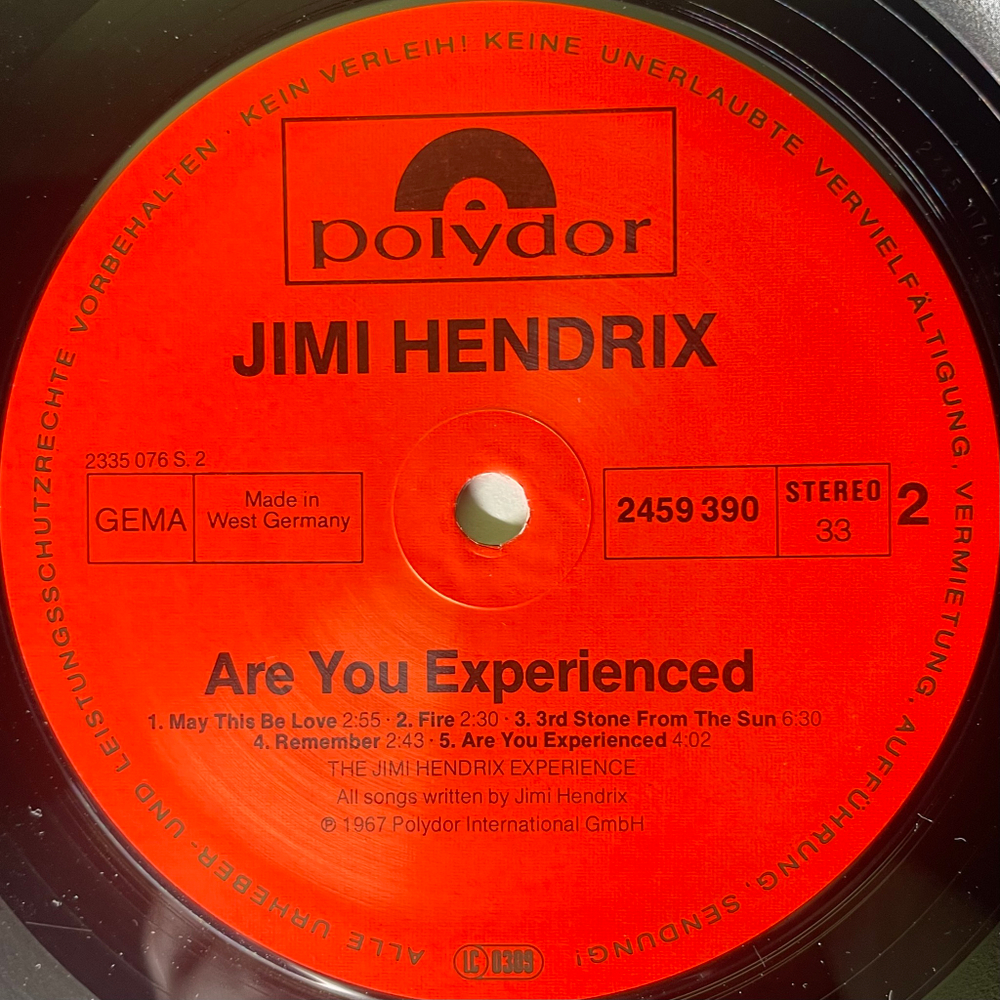 The Jimi Hendrix Experience ‎– Are You Experienced (Германия 1985г.)