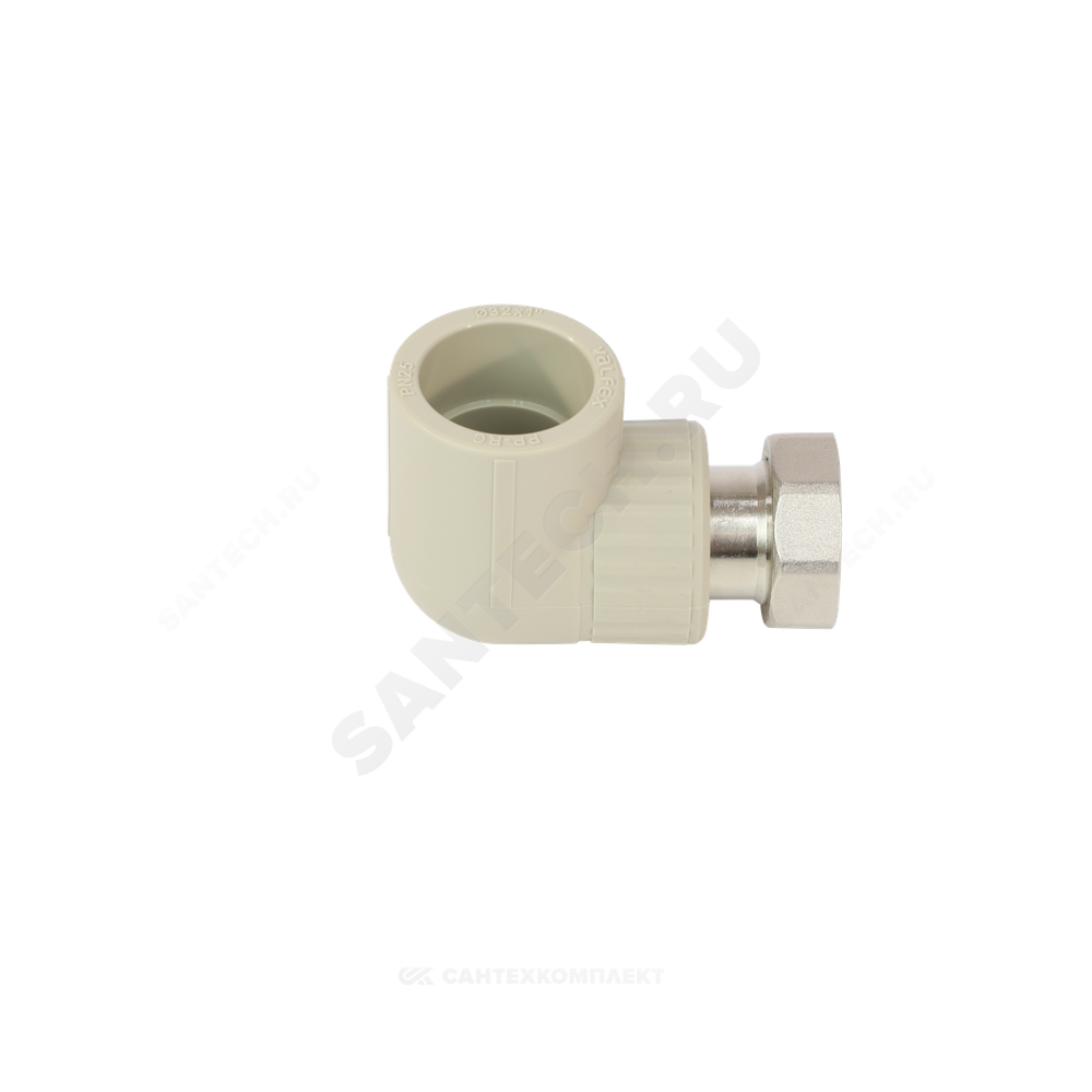 Угольник PP-R комбинированный серый Дн 32х1 1/4" с накидной гайкой VALFEX 10138132Г