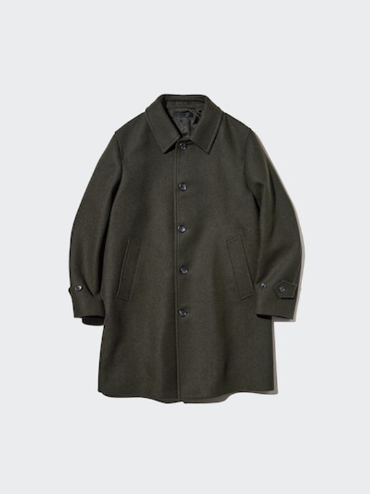 UNIQLO Пальто Balmacaan, оливковый