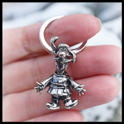 Брелок "Мужичок" для ключей , мельхиор