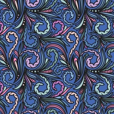 РАЗНОЦВЕТНЫЙ УЗОР НА СИНЕМ ФОНЕ