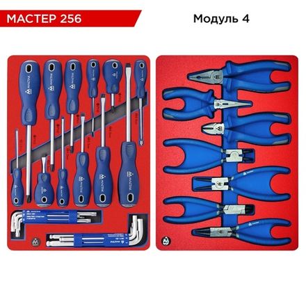 Цена на МАСТАК (52-05256R) Набор инструментов 256 предметов, "МАСТЕР 256", в красной тележке