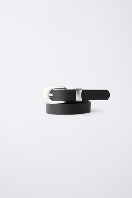 ZARA РЕМЕНЬ ПОД КОЖУ, ЧЕРНЫЙ