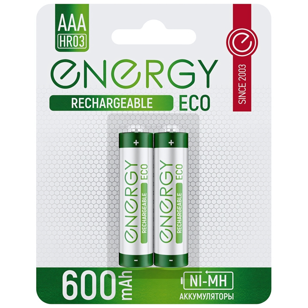 Аккумулятор Energy Eco NI-MH 600mah R03 АAА (2шт)