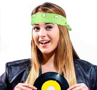 Бандана салатовая пейсли огурцы